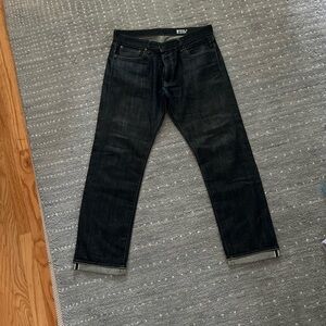 Men's dark wash Jeans selvedge denim